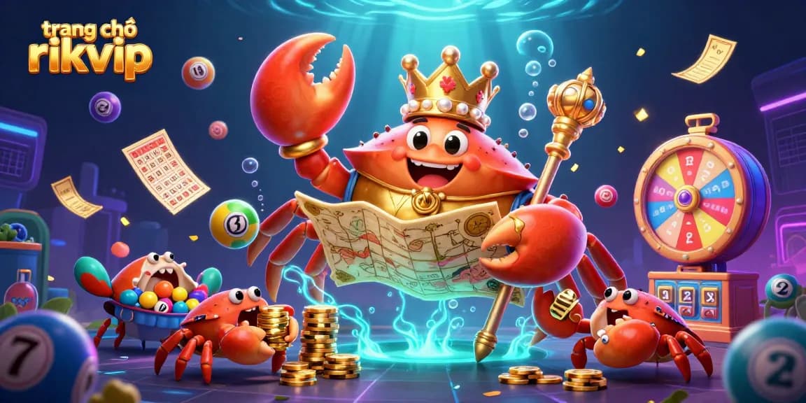 Engage with winning strategies on trang chủ rikvip through a vibrant 3D casino illustration packed with lottery excitement.