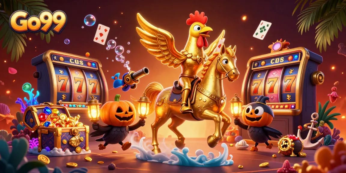 Experience thrilling victories with Go99 in this vibrant casino scene filled with action.