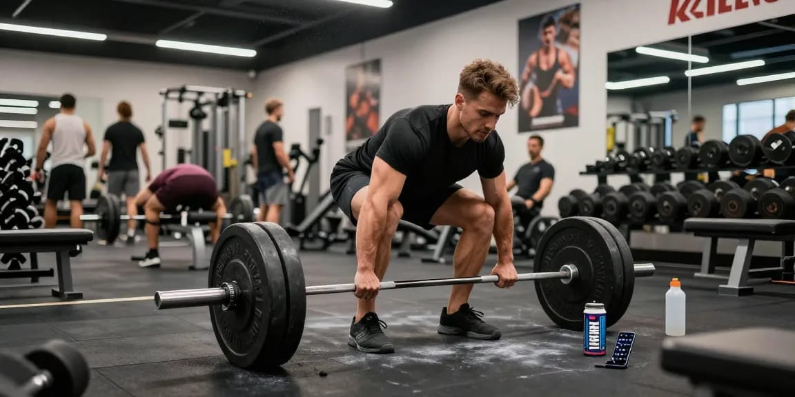 Prime Pharma Steroiden - Athlete lifting weights in modern gym, showcasing strength training and performance.
