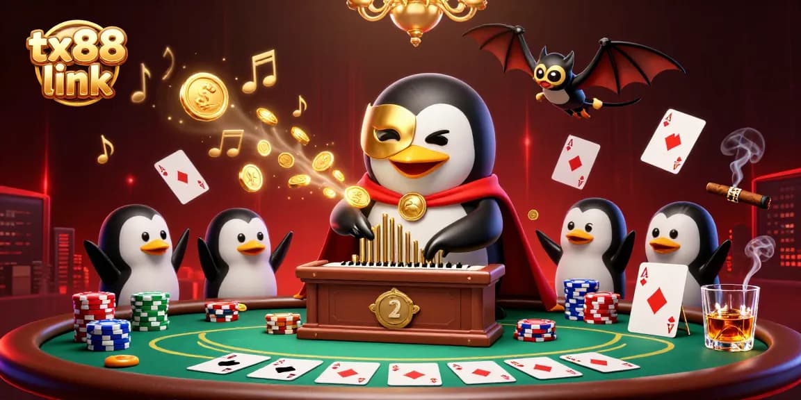Experience exciting wins at tx88 link with this vibrant 3D casino illustration featuring lively characters and dynamic gaming elements.