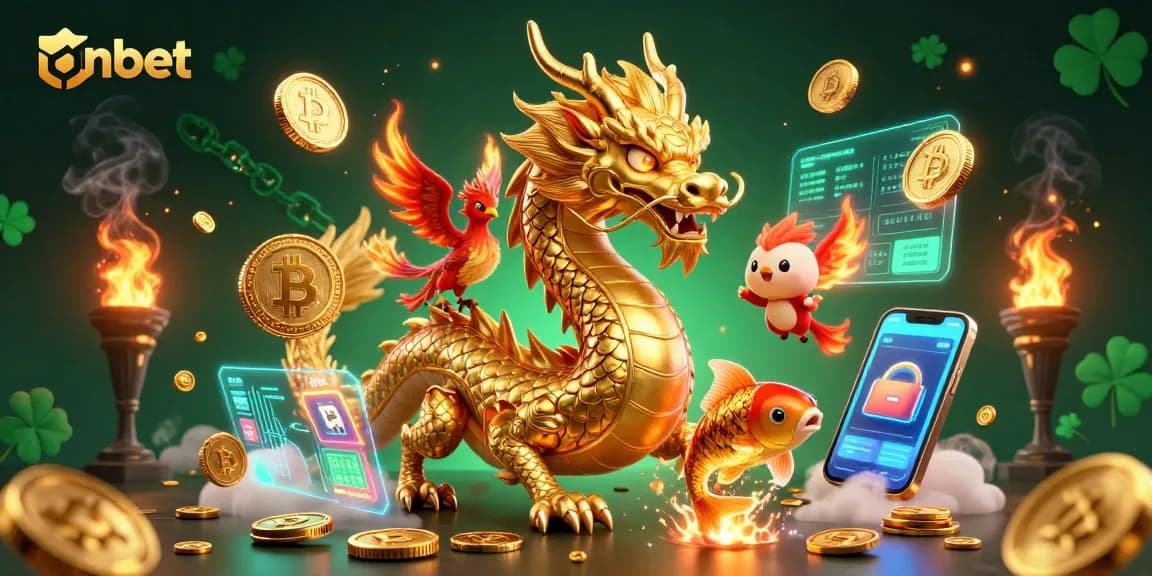 Engage with nbet's thrilling crypto casino experience featuring dynamic golden dragon and phoenix.