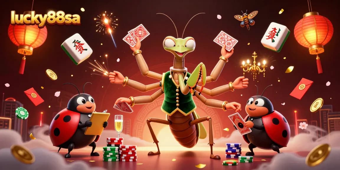 Experience the excitement of gambling at lucky88sa with vibrant 3D characters and casino elements.