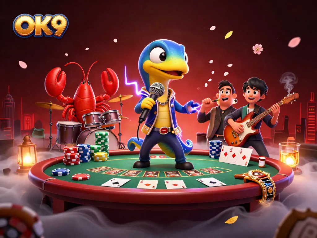 Experience vibrant gameplay at OK9 with an electric eel DJ and underwater casino scene.