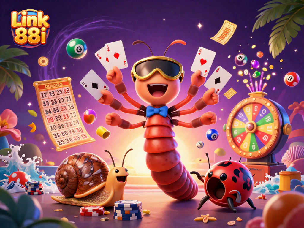 Experience winning with Link 88i in a vibrant casino scene filled with excitement and dynamic elements.