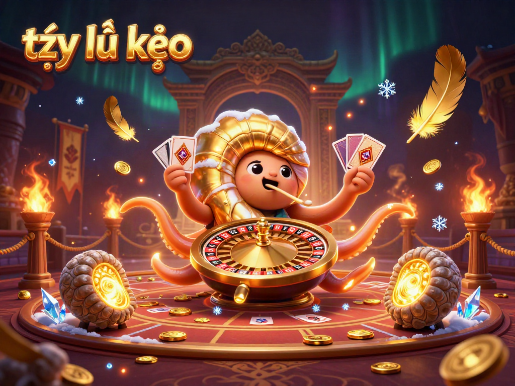 Experience the thrill of tỷ lệ kèo in an imaginative illustration featuring a giant nautilus as a roulette wheel.