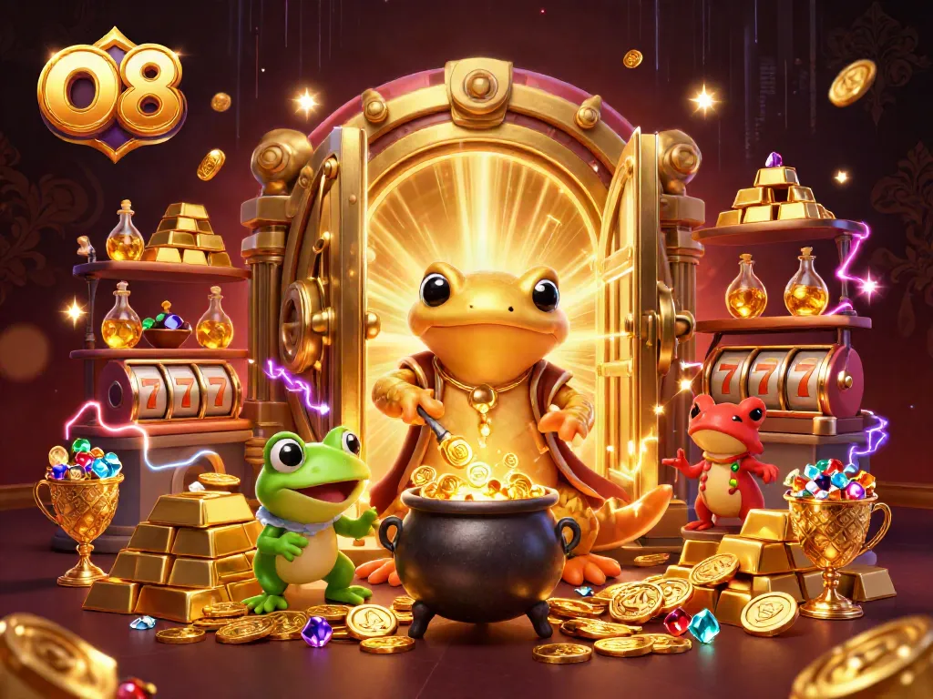Experience thrilling gameplay with O8 at the vibrant casino, filled with gold coins and exciting visuals.