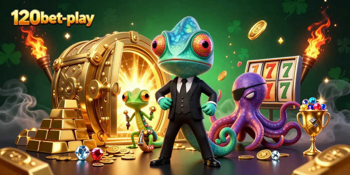 Explore the exciting world of 120bet-play with vibrant casino elements and engaging characters.
