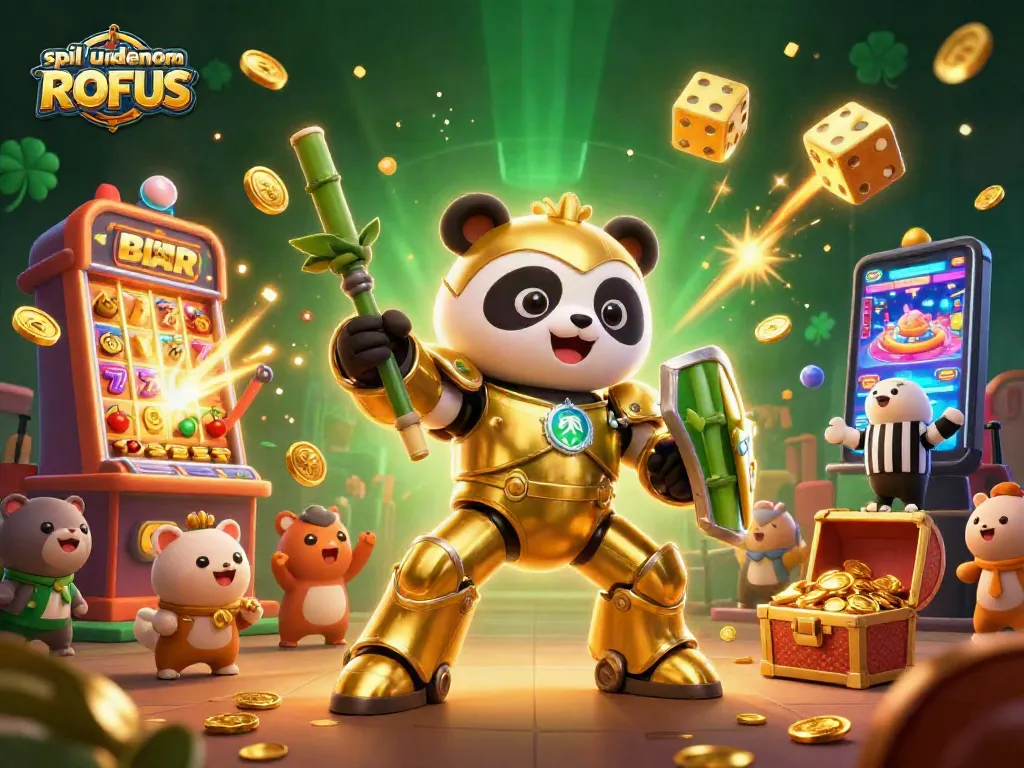 Experience the excitement of spil uden om ROFUS with this dynamic 3D casino illustration featuring thrilling gameplay elements.