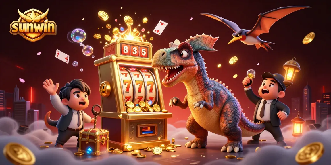 Catch golden coins as Sunwin's pachycephalosaurus wins on the slots!