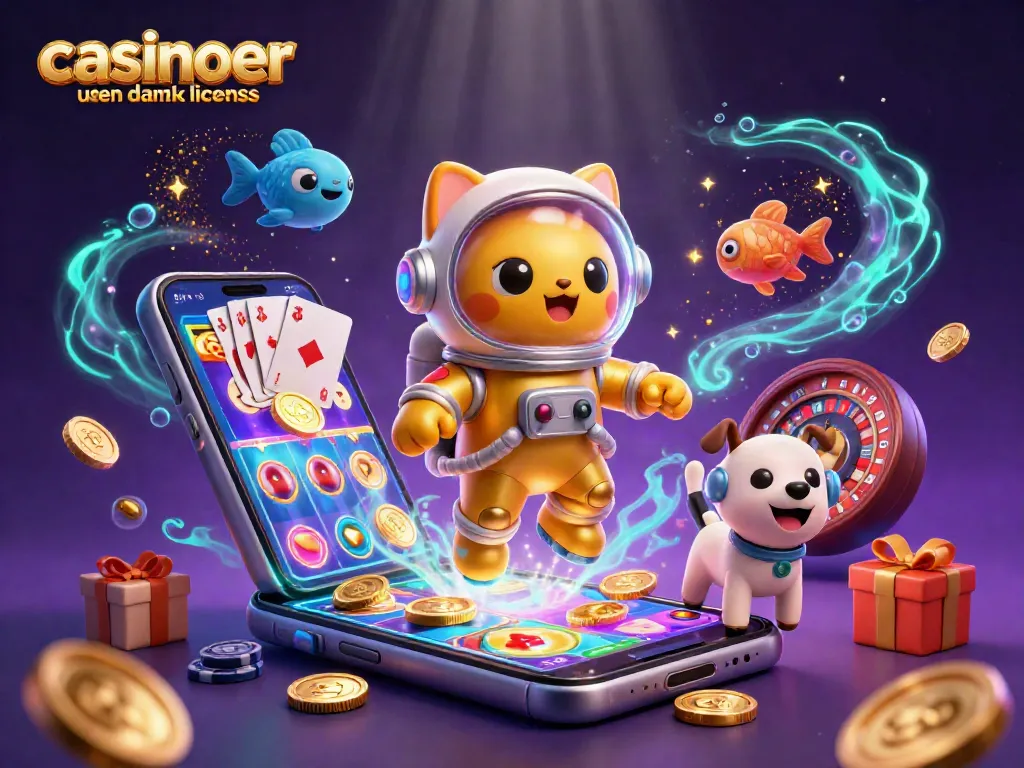 Experience casinoer uden dansk licens with a floating astronaut cat and thrilling game visuals.