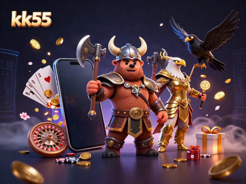 Experience thrilling slots and vibrant gameplay with KK55's 3D casino adventure.