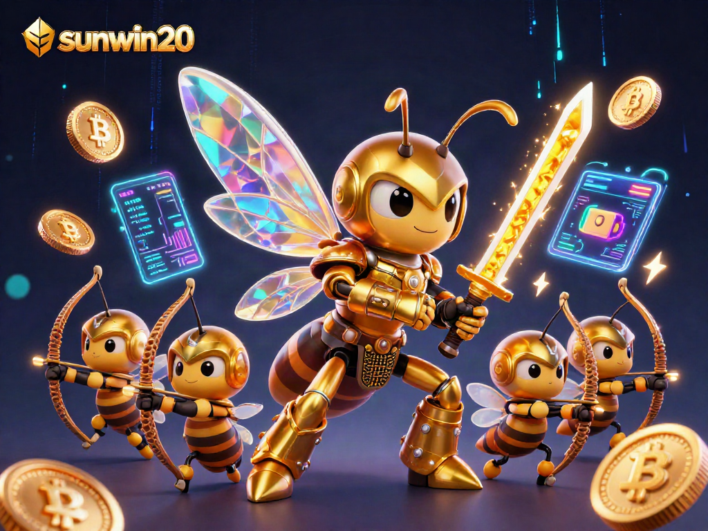 Engage with sunwin20's thrilling online casino adventure featuring vibrant characters and crypto elements.