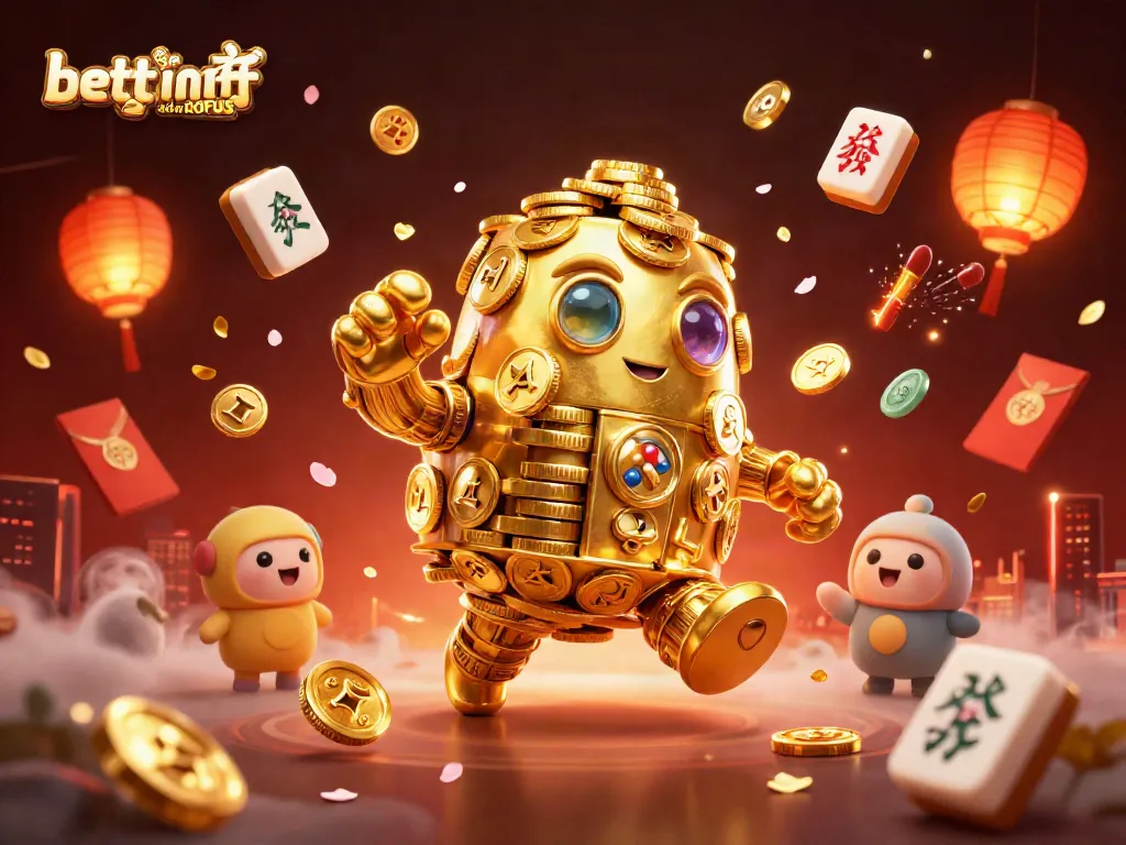 Experience dynamic betting sider uden ROFUS with a golden golem amidst vibrant casino elements.