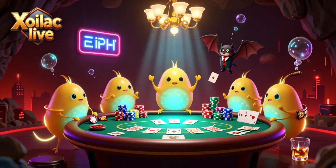 Xoilac live captures an exciting poker scene with glowworms illuminating gameplay dynamics