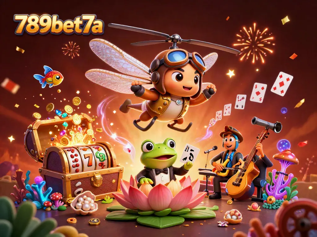 Experience the vibrant energy of 789bet7a's exciting gambling scene with dynamic characters.