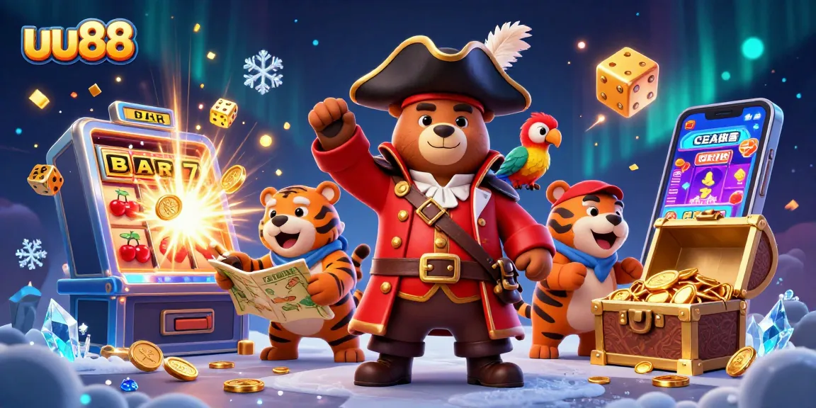 Experience thrilling wins with uu88 in a vibrant casino scene featuring pirate characters and exciting game elements.